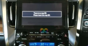 Toyota radio displaying the screen for the JBL 510037 Map SD in Kenya