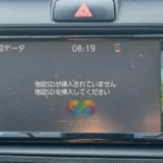 Toyota radio displaying the NSCN-W68 map SD card error screen
