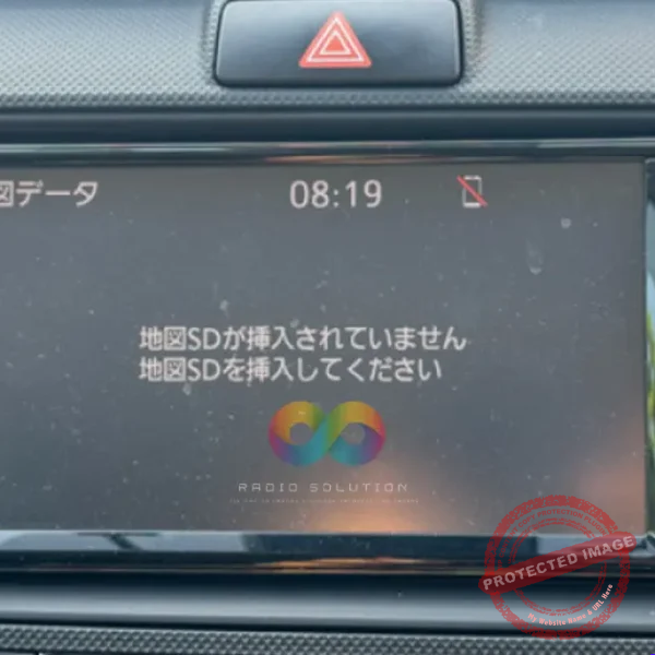 Toyota radio displaying the NSCN-W68 map SD card error screen