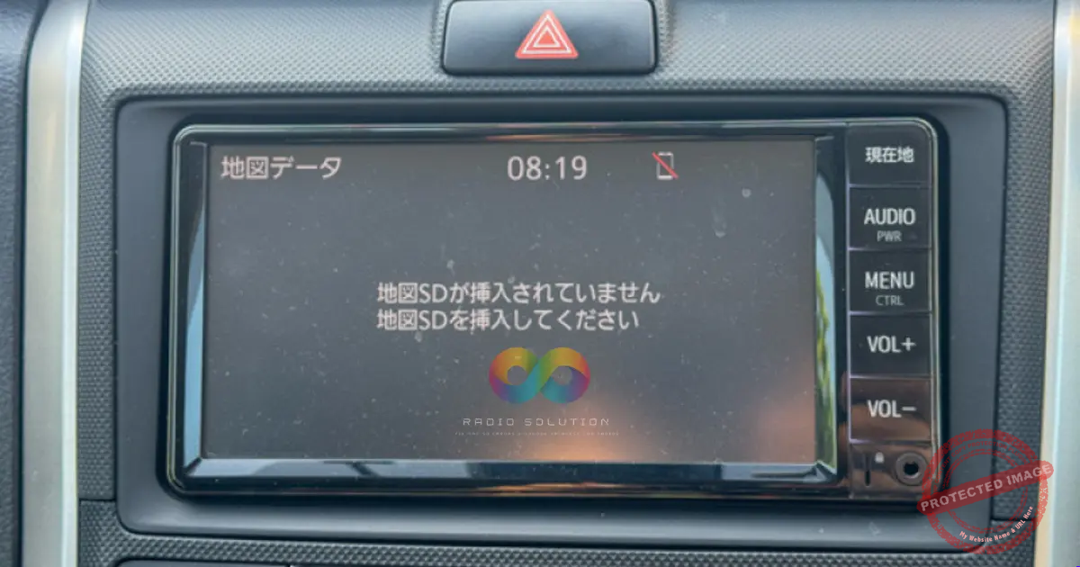 nscn-w68-map-sd-card Toyota radio displaying the NSCN-W68 map SD card error screen