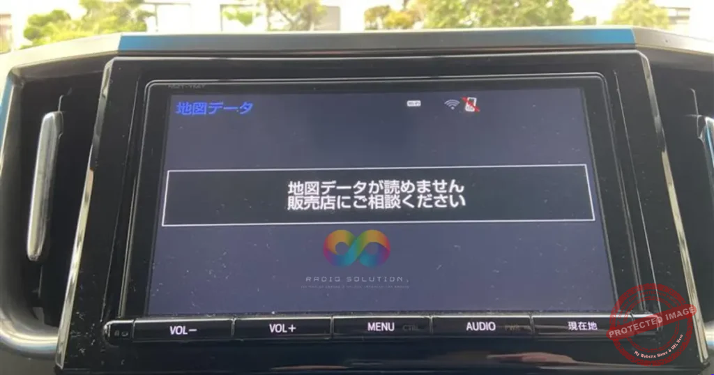 Toyota radio displaying the NSZT-Y66T map SD card error screen