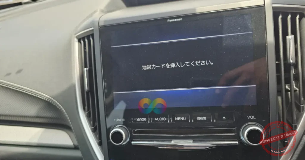 Subaru radio displaying the Panasonic CN-LR840D SD card error solution in Kenya