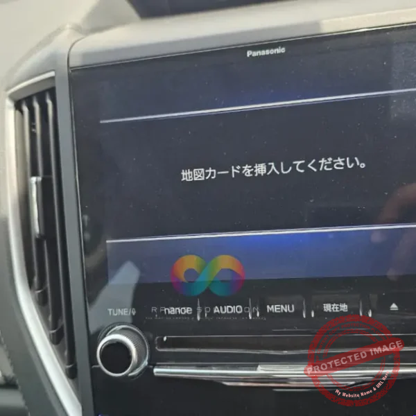 Subaru radio displaying the Panasonic CN-LR840D SD card error solution in Kenya